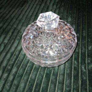 🆕🧫 Vintage Cut Glass Crystal Candy Dish Bowl with Lid